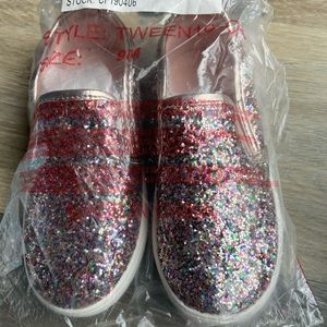 New Toddler Girls Glitter Shoes Size 9